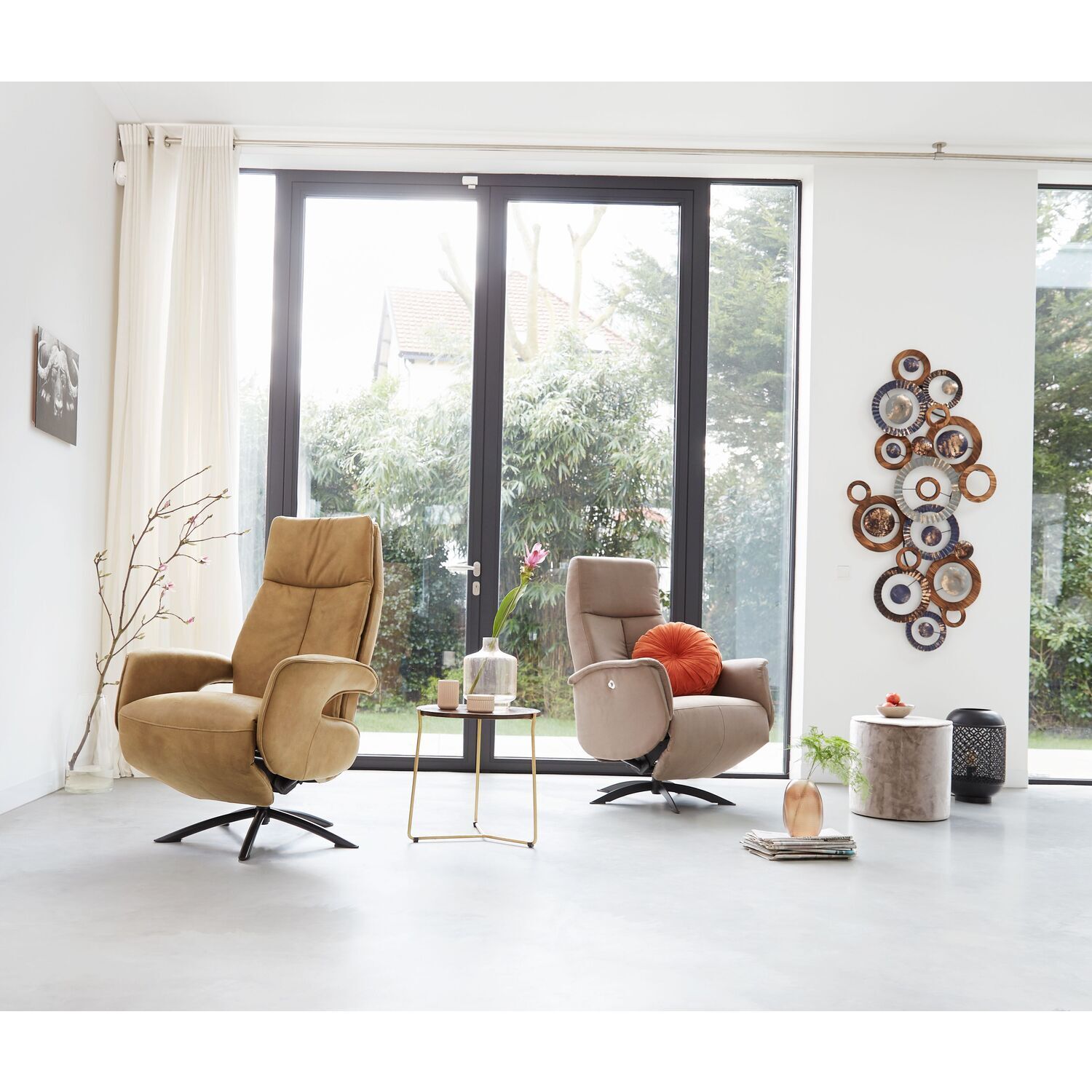 Relaxfauteuil Balfour large microleder cognac