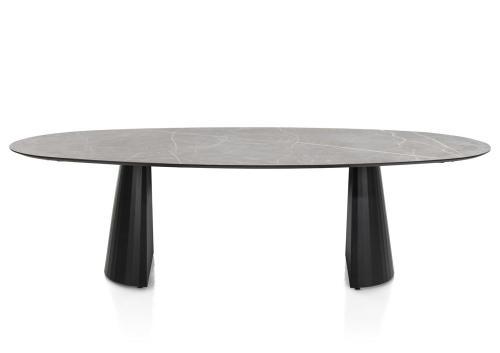 Arabax, eetkamertafel - ellips - 270 x 120 cm - Lichtgrijs