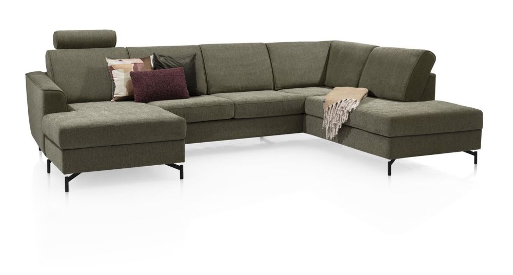Alcona, 3-zits zonder armen inclusief longchair recht - links (1-arm)