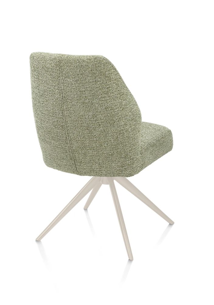 Baya, eetkamerstoel - crème - pocketvering - stof Sevilla - Olijf