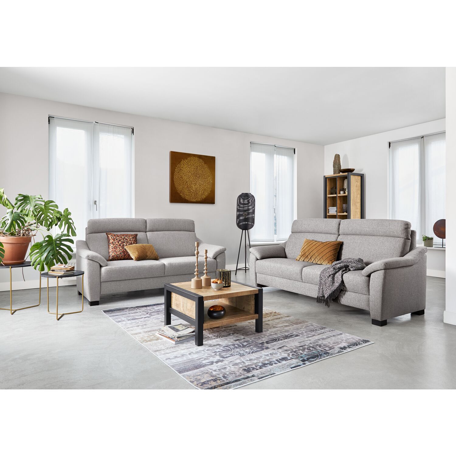2,5 zitsbank Creon grijs basic comfort