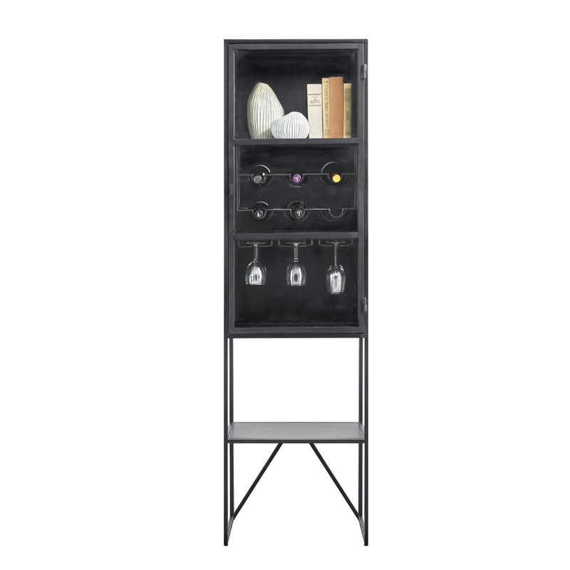 Vitrinekast Orizone (52 cm) zwart metaal