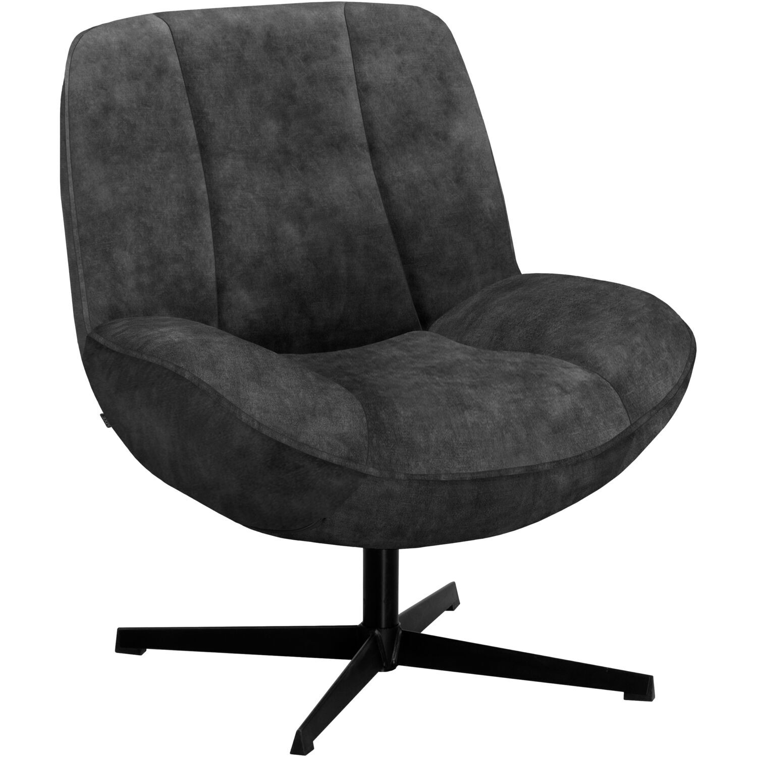 Draaifauteuil Fortenza velvet antraciet