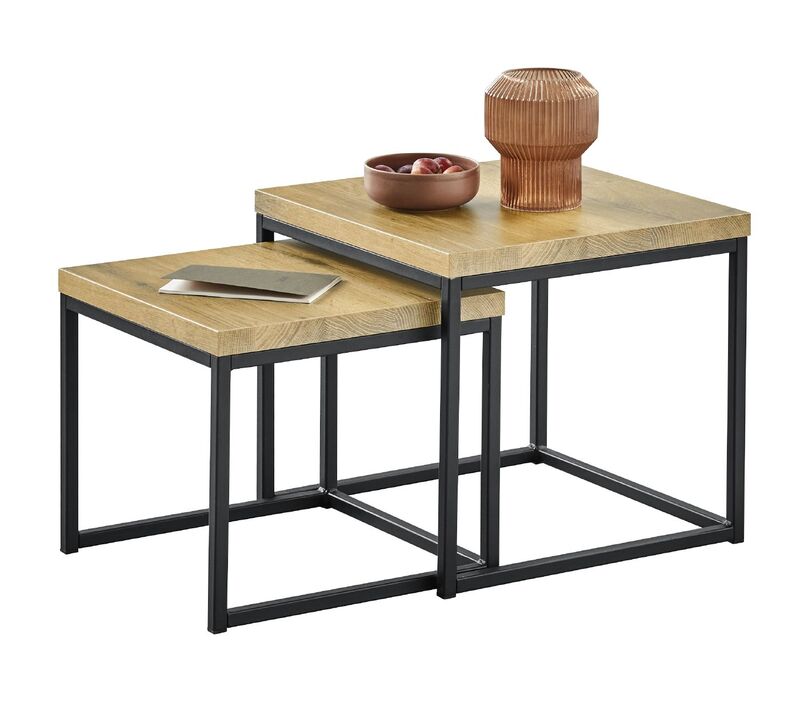Bijzettafel Salernes 50 en 44 cm vierkant