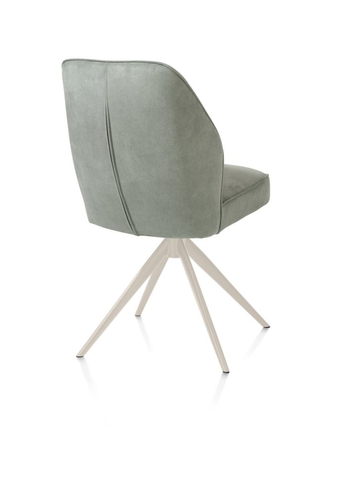 Bell, eetkamerstoel - creme frame - draaibaar - pocket - stof Calabria - Olijf