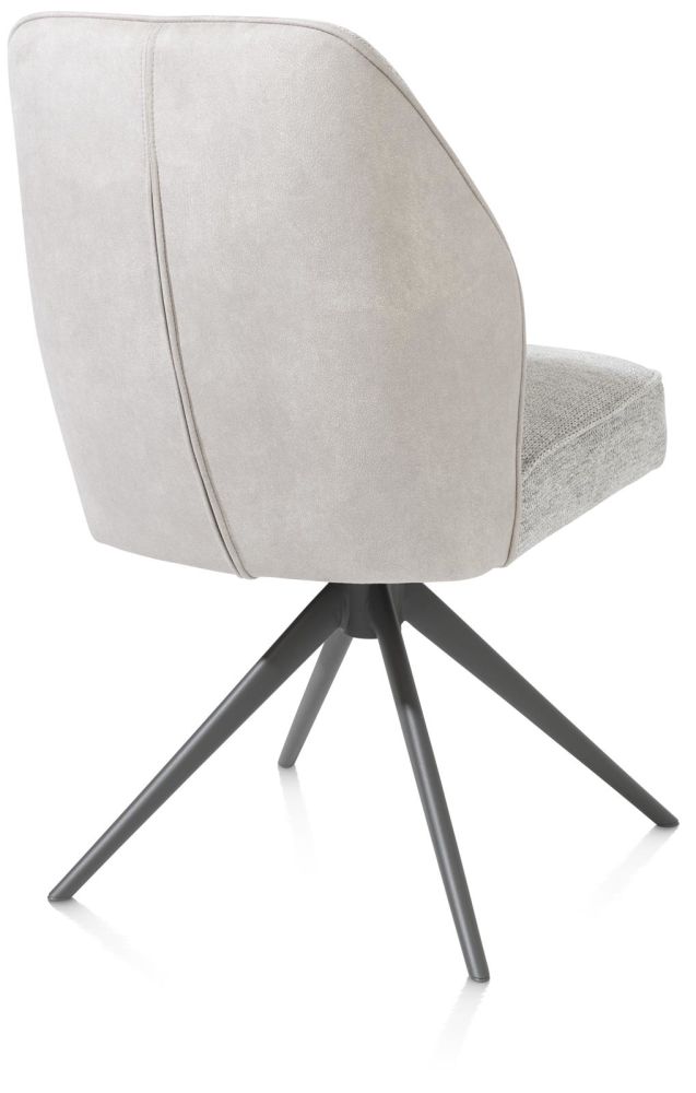 Bell, eetkamerstoel - graphiet frame - draaibaar - pocket - combi Calabria / Vada - Kiezel Bell, eetkamerstoel - graphiet frame - draaibaar - pocket - combi Calabria / Vada - Kiezel