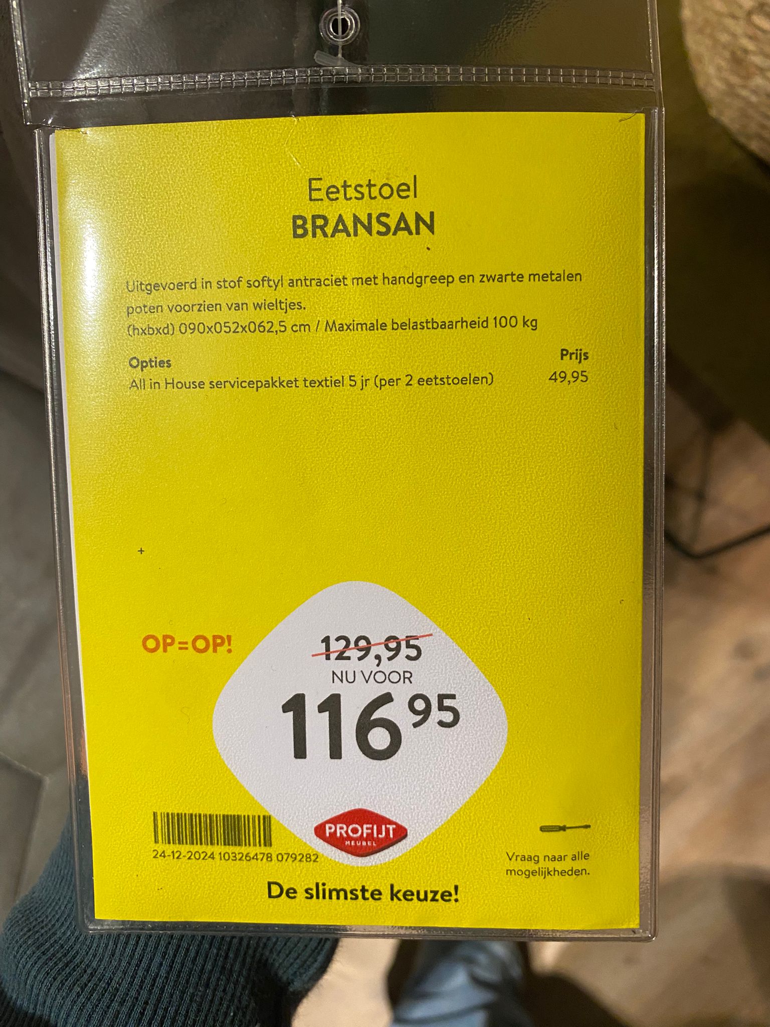 Eetkamerstoel met handgreep en wielen Bransan Eetkamerstoel met handgreep en wielen Bransan