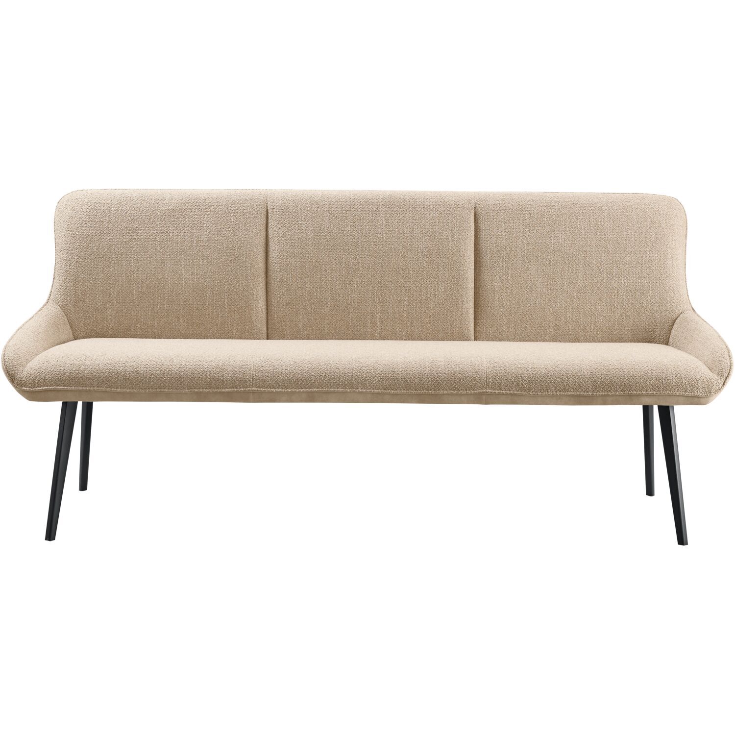 Eetkamerbank Ceno 190 cm combi stof lichtbruin