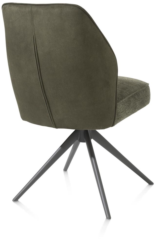 Bell, eetkamerstoel - graphiet frame - draaibaar - pocket - combi Calabria / Vada - mosgroen Bell, eetkamerstoel - graphiet frame - draaibaar - pocket - combi Calabria / Vada - mosgroen