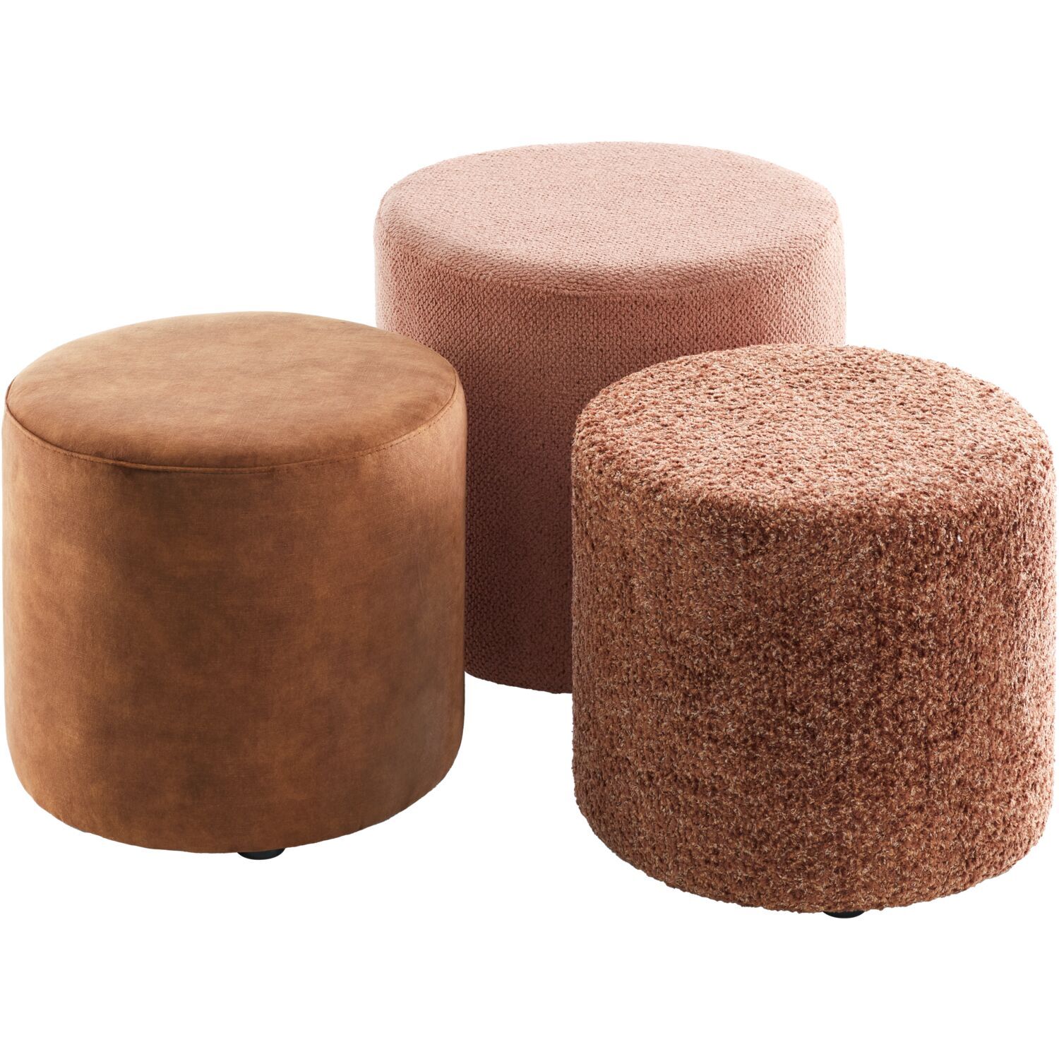 Poef Roby 40 cm bruin rond