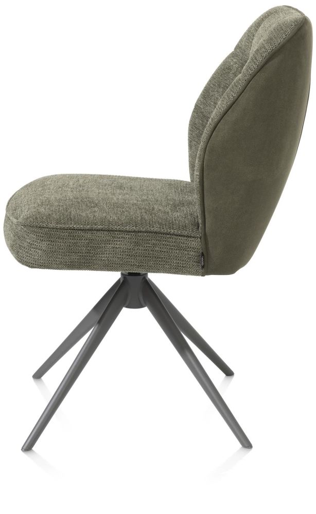 Bell, eetkamerstoel - graphiet frame - draaibaar - pocket - combi Calabria / Vada - mosgroen Bell, eetkamerstoel - graphiet frame - draaibaar - pocket - combi Calabria / Vada - mosgroen