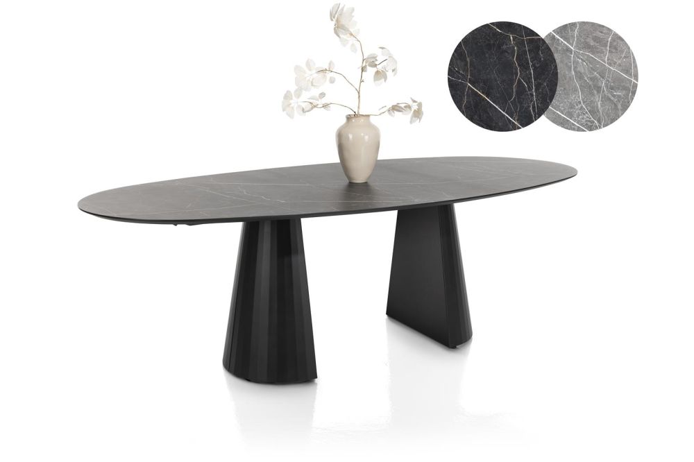 Arabax, eetkamertafel - ellips - 240 x 120 cm - Lichtgrijs Arabax, eetkamertafel - ellips - 240 x 120 cm - Lichtgrijs