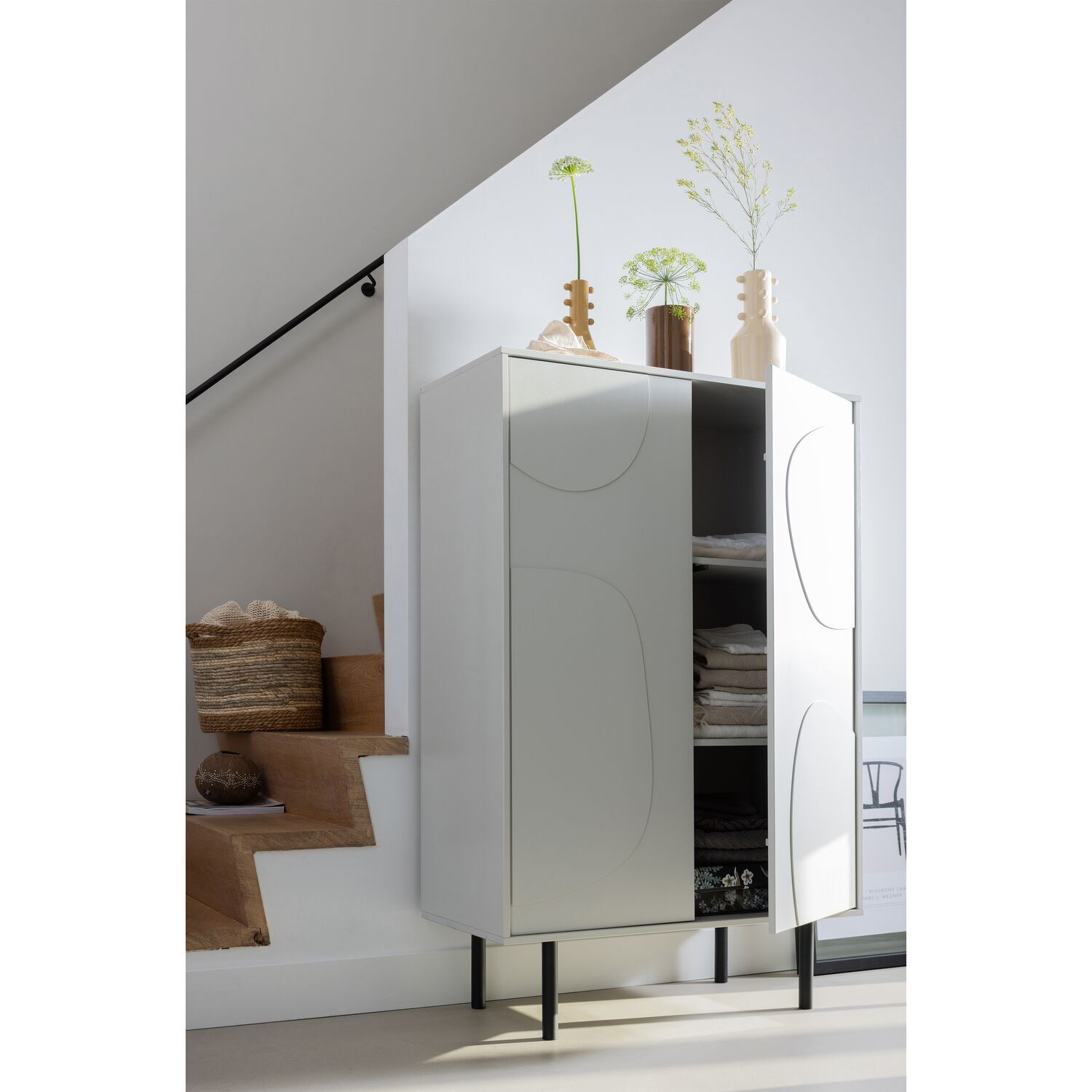 Opbergkast Atri 135x85x40 cm wit