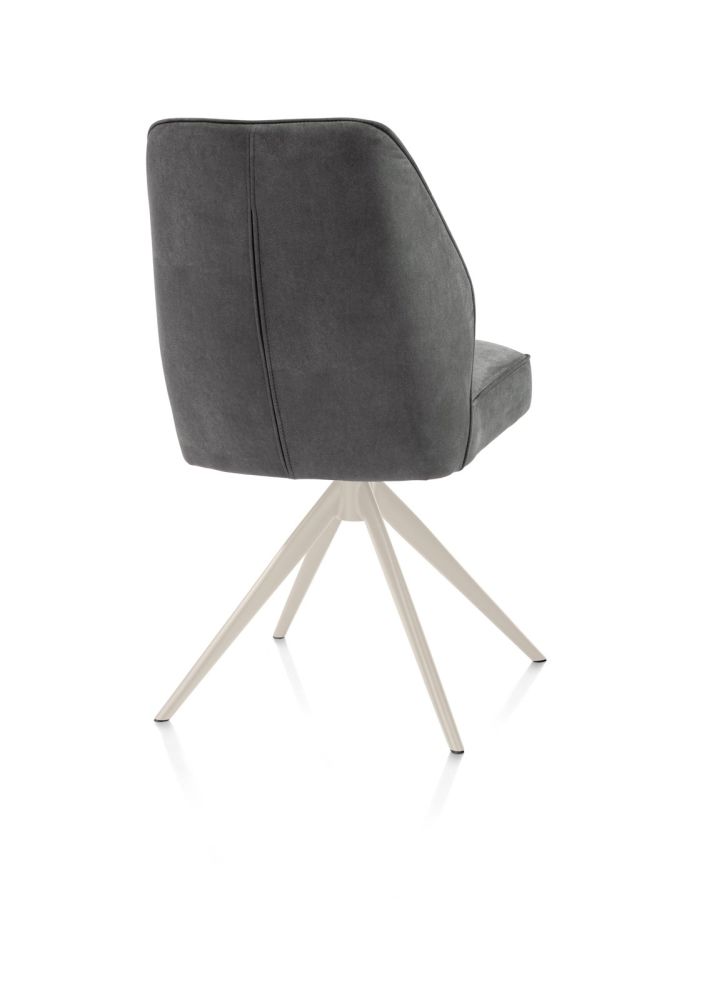 Bell, eetkamerstoel - creme frame - draaibaar - pocket - stof Calabria - Antraciet
