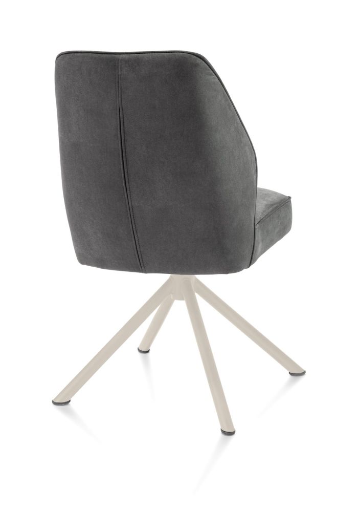 Bell, eetkamerstoel - creme frame recht - draaibaar - pocket - stof Calabria