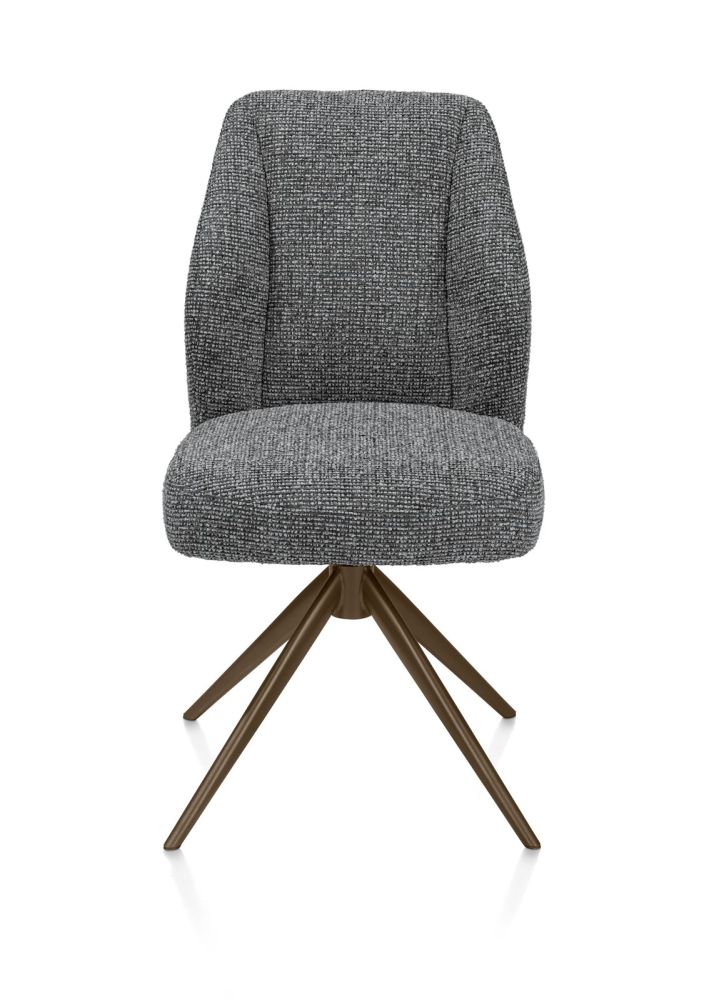 Baya, eetkamerstoel - draaibaar - steelbrown - pocketvering - stof Sevilla - Antraciet