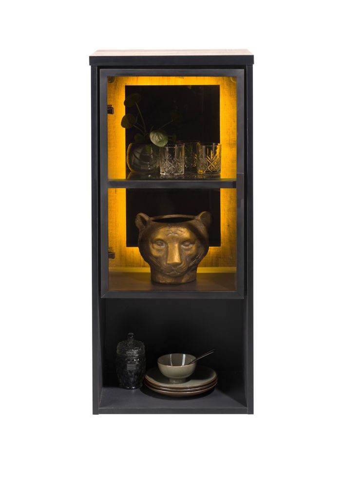 Avalon, hang- en staand mogelijk - element 45 cm - 1-glasdeur +1-niche (+ LED) - Driftwood