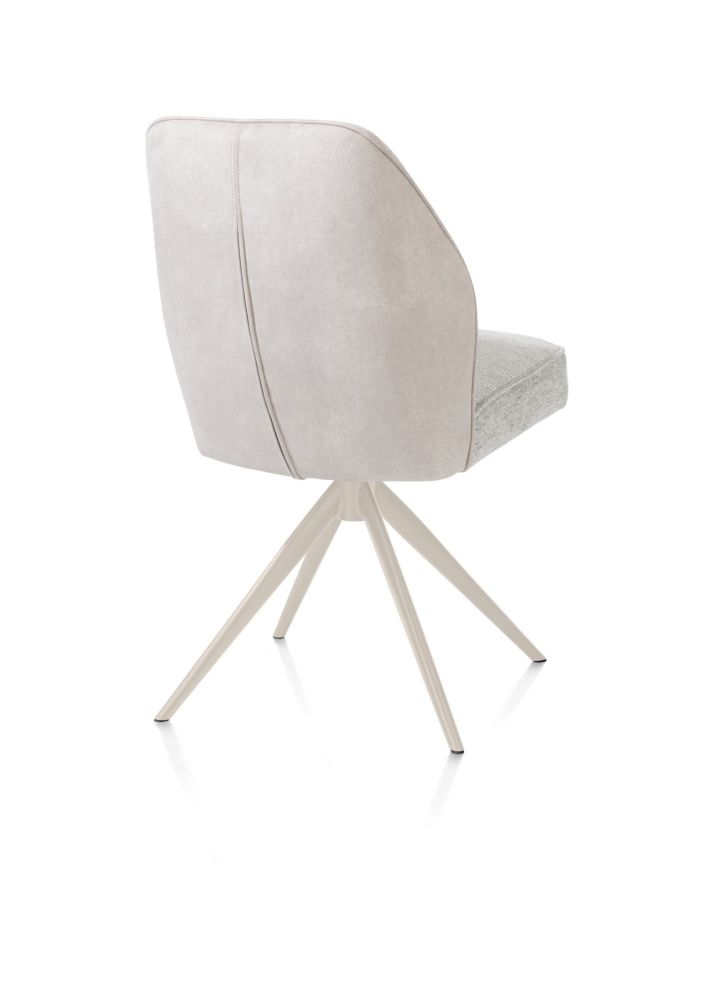 Bell, eetkamerstoel - creme frame - draaibaar - pocket - Calabria/Vada - Kiezel