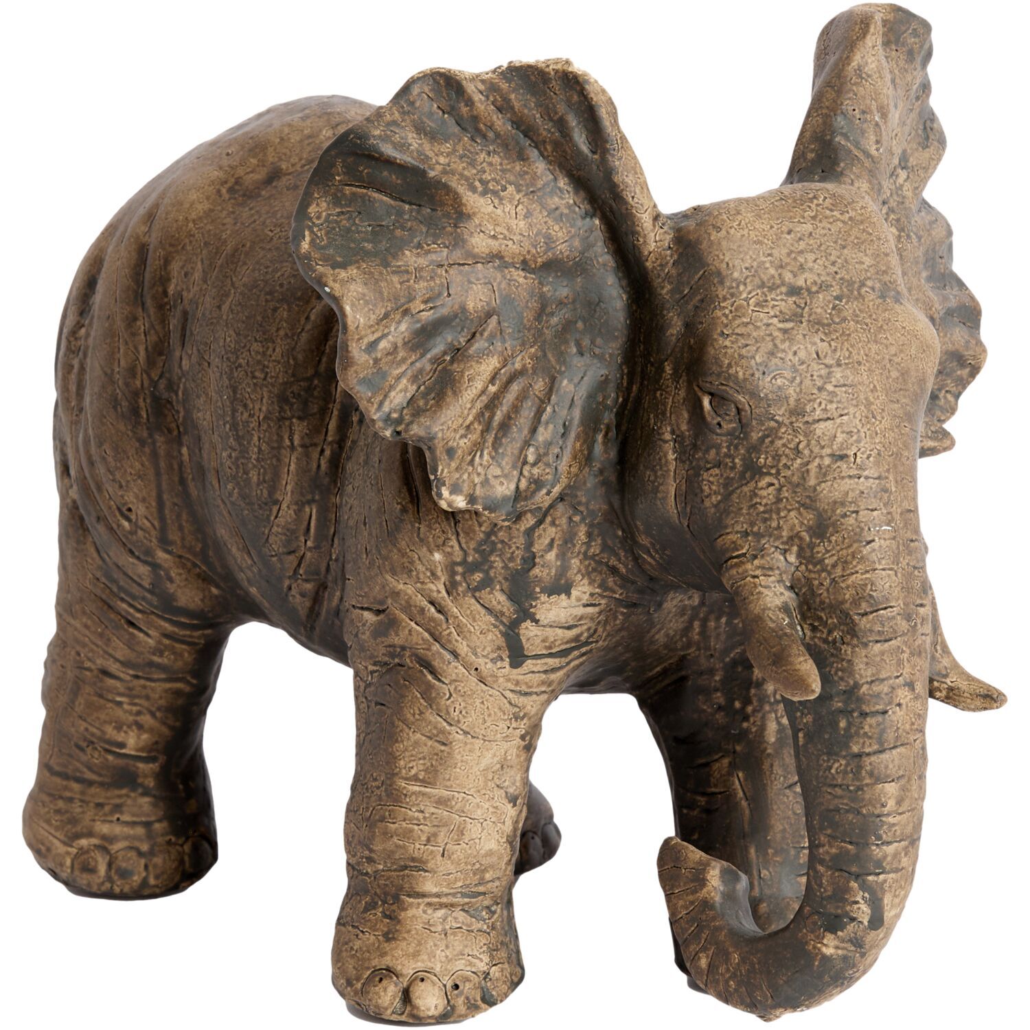 Decoratiebeeld Ofanto olifant medium antiek donkerbruin