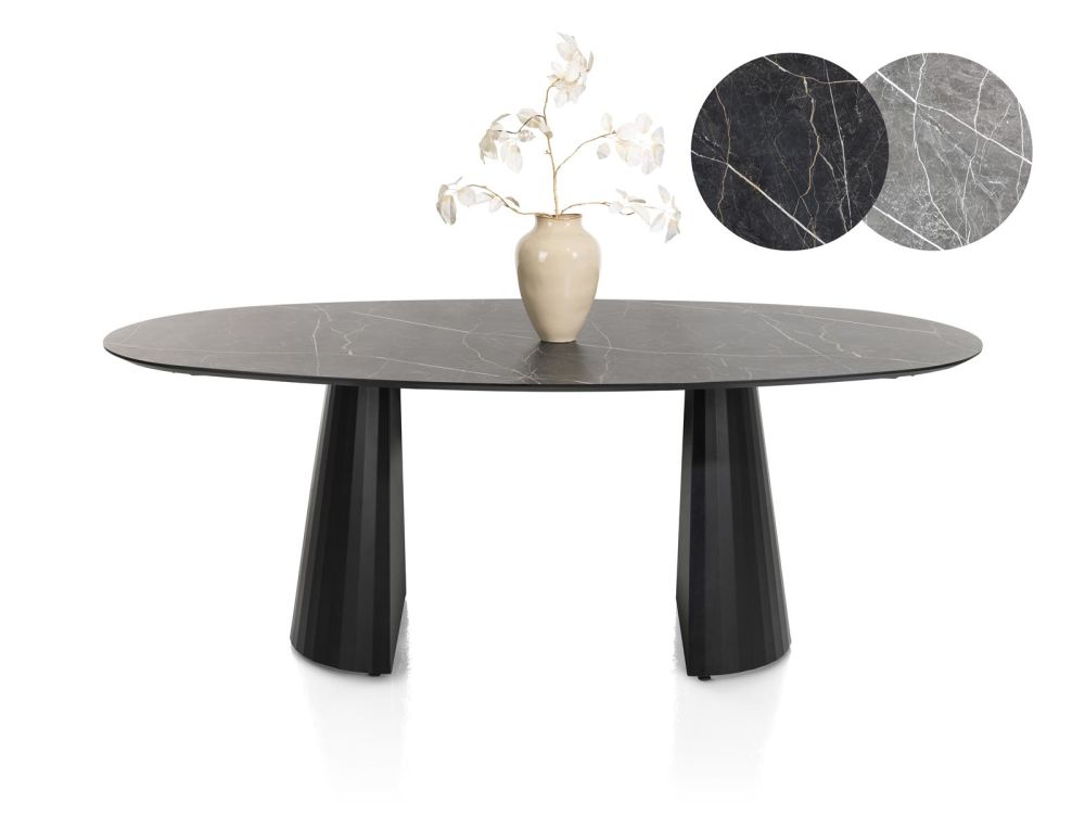 Arabax, eetkamertafel - ellips - 210 x 120 cm - Lichtgrijs Arabax, eetkamertafel - ellips - 210 x 120 cm - Lichtgrijs