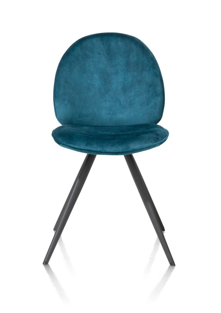 Aiko, eetkamerstoel - rough off black - stof Karese - Teal