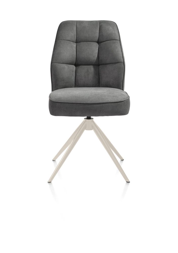 Bell, eetkamerstoel - creme frame - draaibaar - pocket - stof Calabria - Antraciet
