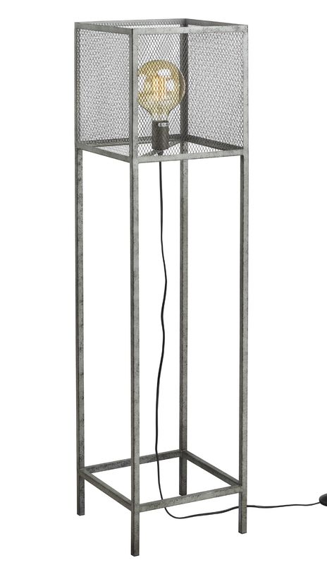 Ameiro 7415/29 vloerlamp 1l raster oud zilver