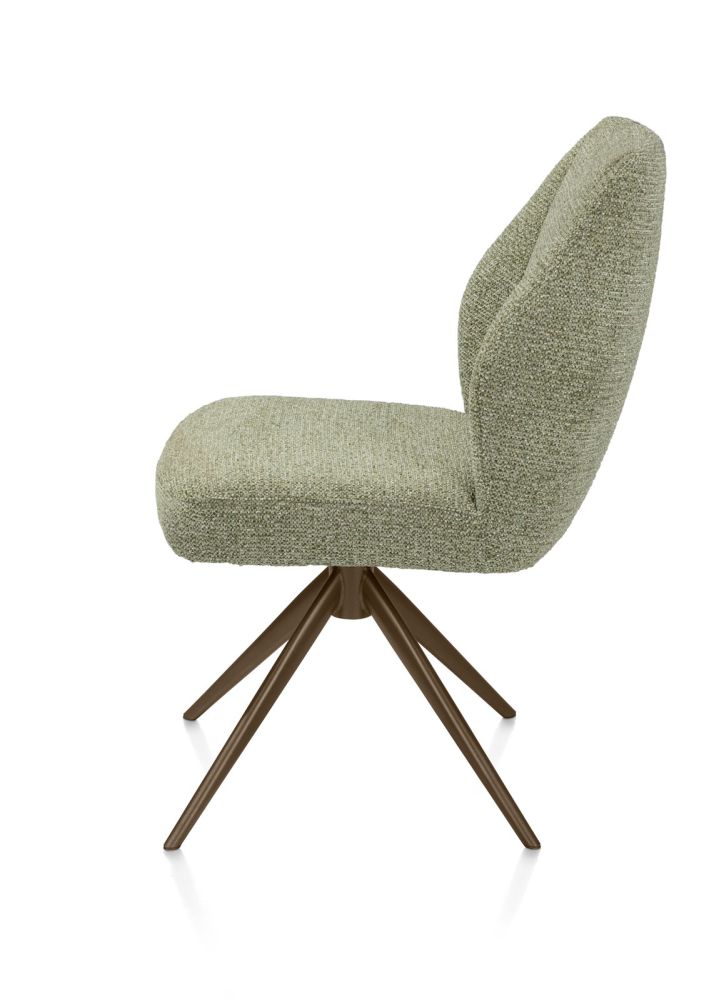 Baya, eetkamerstoel - draaibaar - steelbrown - pocketvering - stof Sevilla - Olijf