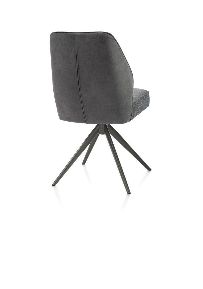 Bell, eetkamerstoel - graphiet frame - draaibaar - pocket - combi Calabria / Vada - Antraciet Bell, eetkamerstoel - graphiet frame - draaibaar - pocket - combi Calabria / Vada - Antraciet