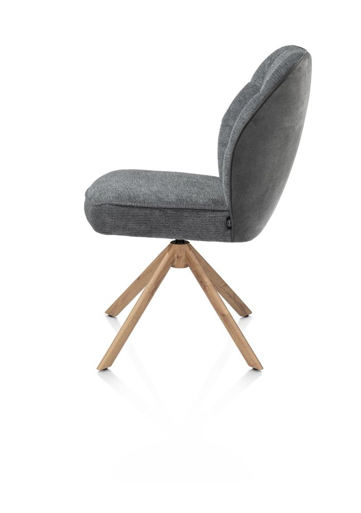 Bell, eetkamerstoel - eikenprint frame - draaibaar - pocket - combi Calabria/Vada