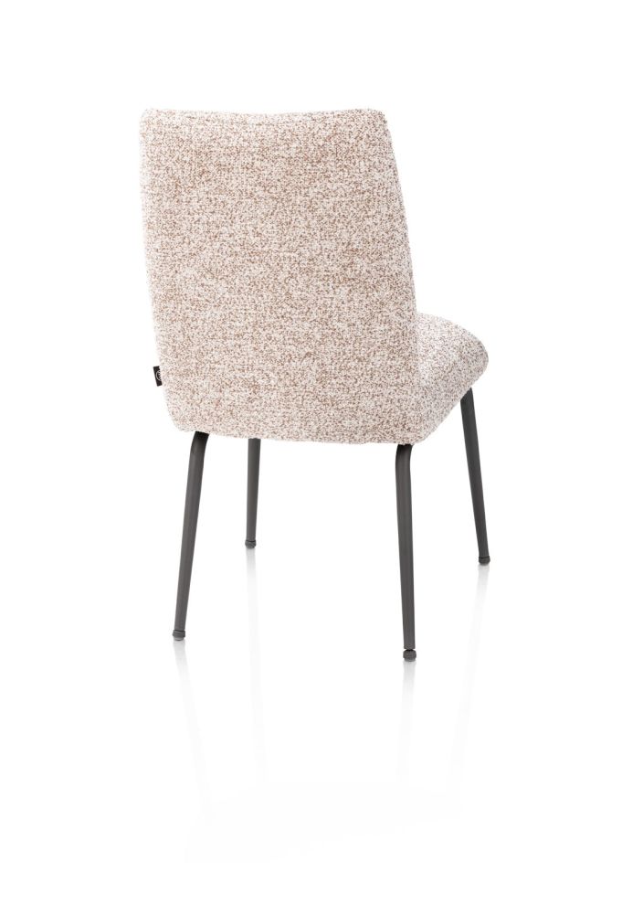 Bovina, eetkamerstoel - stof Luton + nosag - frame grafiet - koper