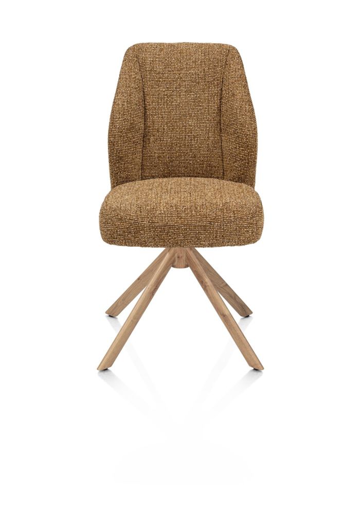 Baya, eetkamerstoel - draaibaar - naturel - pocketvering - stof Sevilla - Okergeel