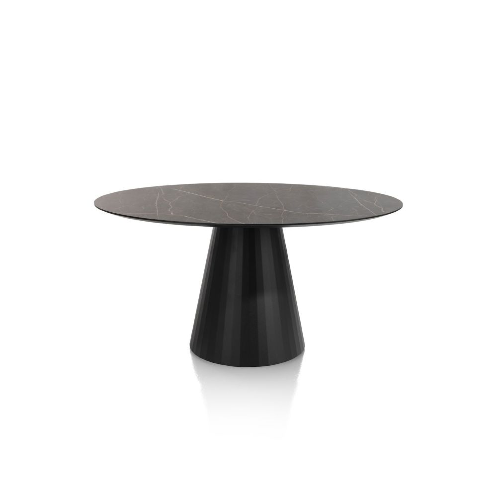Arabax, eetkamertafel - rond - 150 x 120 cm - Onyx