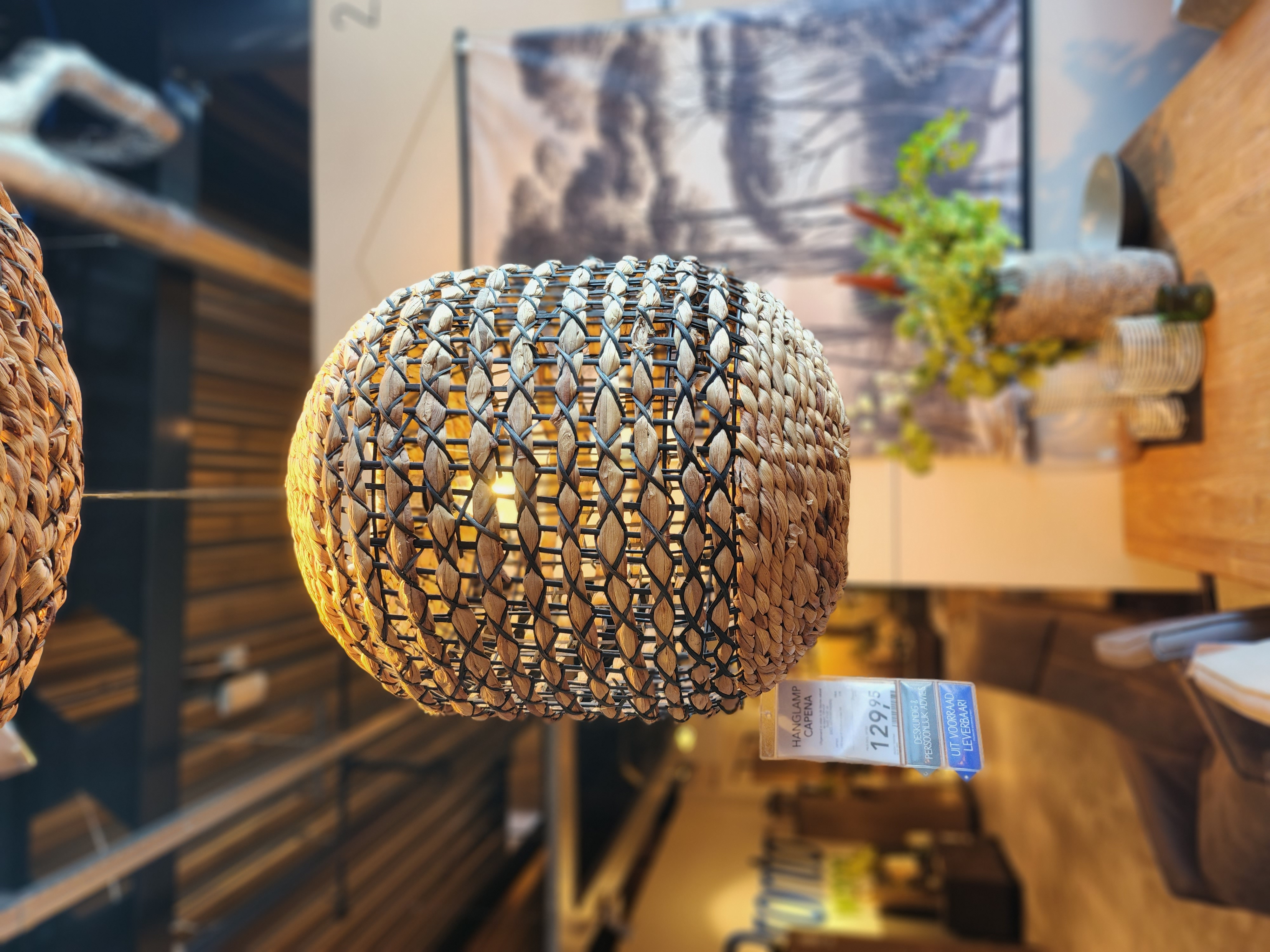 Capena 2936412 hanglamp rotan naturel+zwart