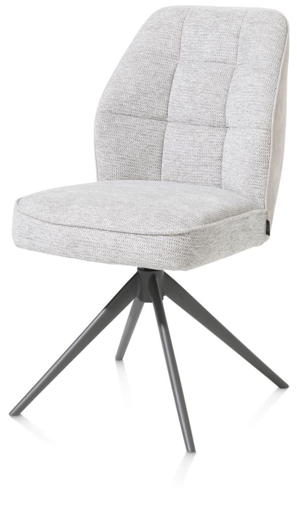 Bell, eetkamerstoel - graphiet frame - draaibaar - pocket - combi Calabria / Vada - Kiezel