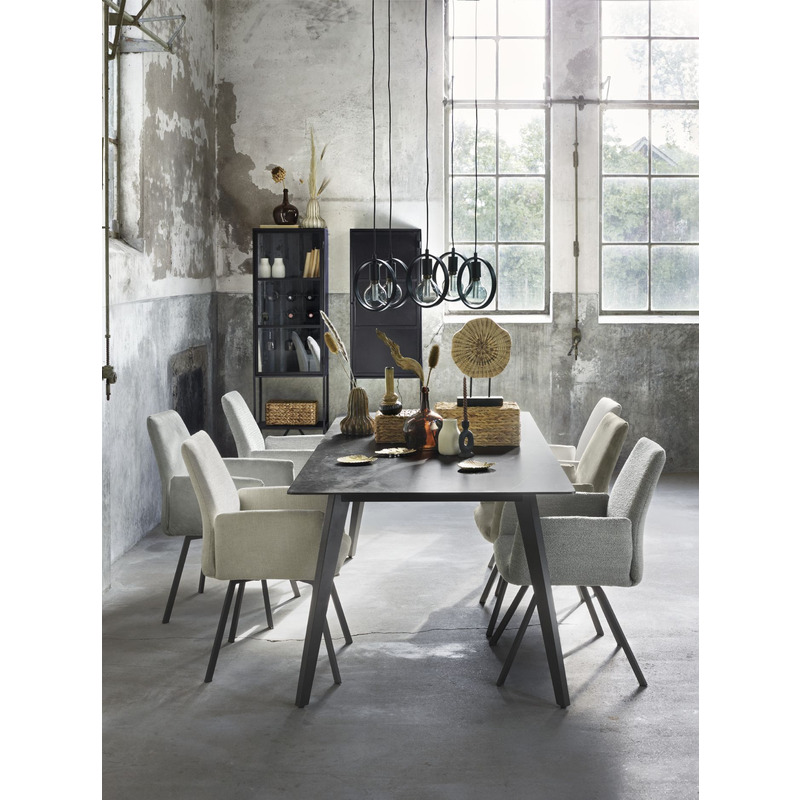Vitrinekast Orizone (52 cm) zwart metaal