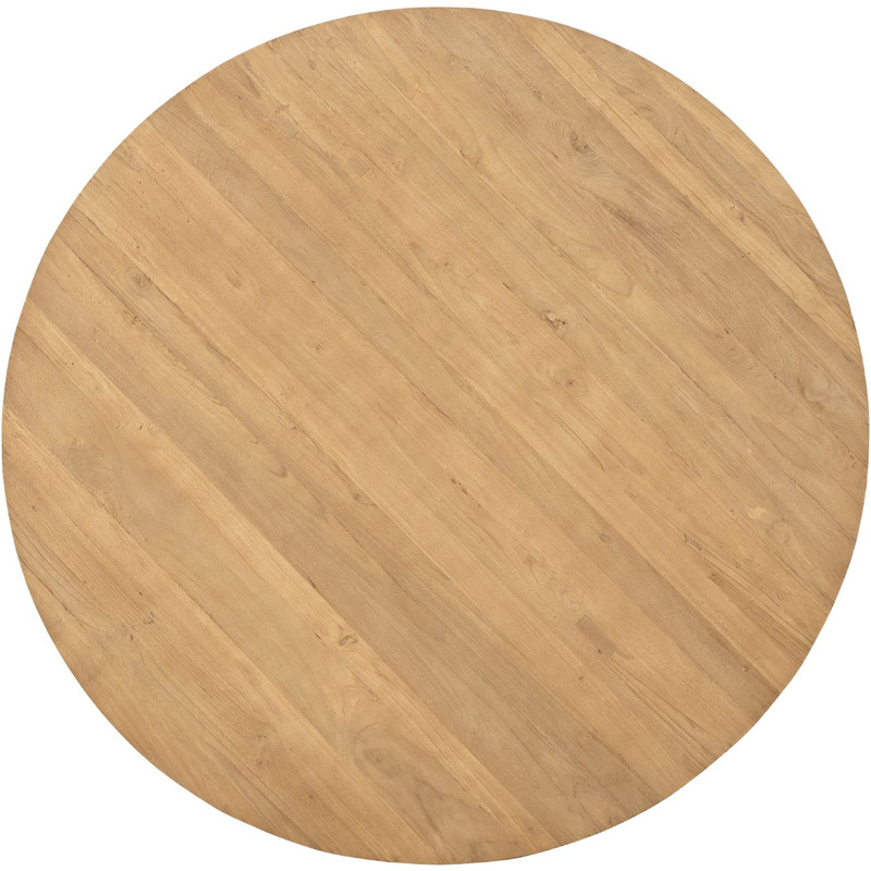 Eettafel Aska teak 130 cm rond naturel brushed