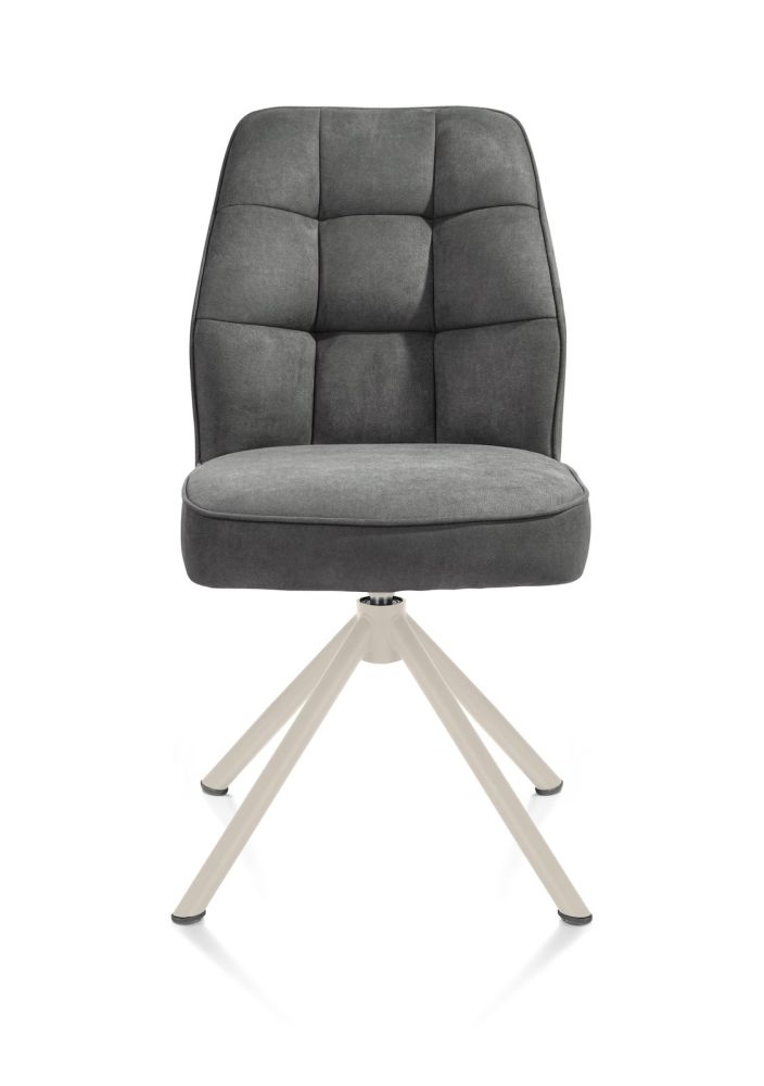 Bell, eetkamerstoel - creme frame recht - draaibaar - pocket - stof Calabria