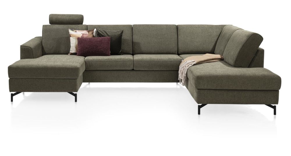 Alcona, 3-zits zonder armen inclusief longchair recht - links (1-arm)