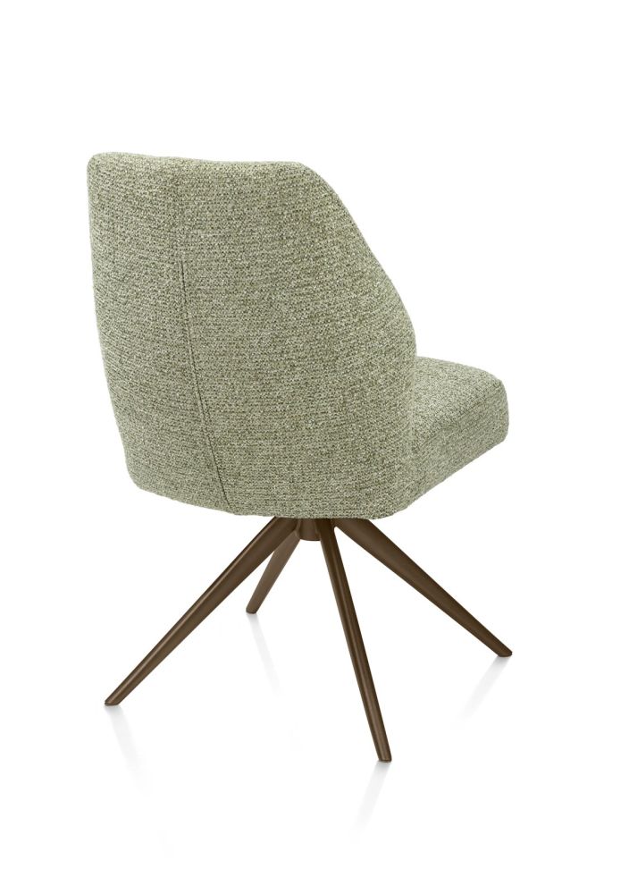 Baya, eetkamerstoel - draaibaar - steelbrown - pocketvering - stof Sevilla - Olijf