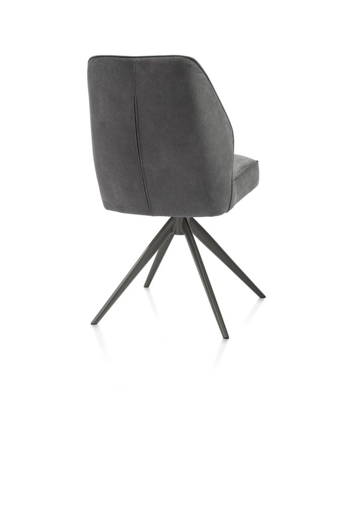 Bell, eetkamerstoel - graphiet frame - draaibaar - pocket - stof Calabria - Antraciet Bell, eetkamerstoel - graphiet frame - draaibaar - pocket - stof Calabria - Antraciet