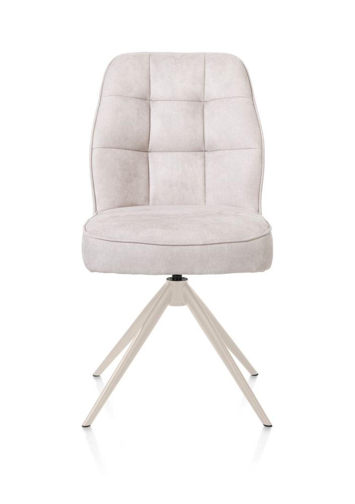 Bell, eetkamerstoel - creme frame - draaibaar - pocket - stof calabria - Kiezel
