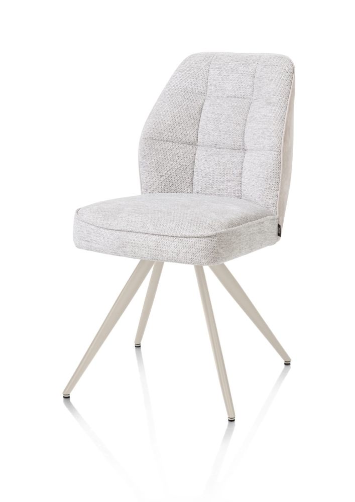Bell, eetkamerstoel - creme frame - pocket - combi Calabria/Vada - Kiezel