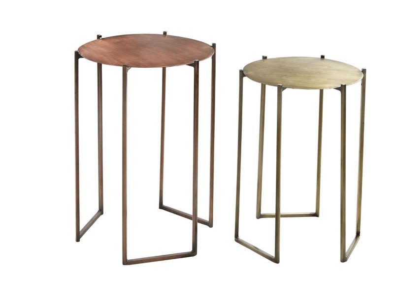 Elroy bijzettafel set koper/messingkleurig blad