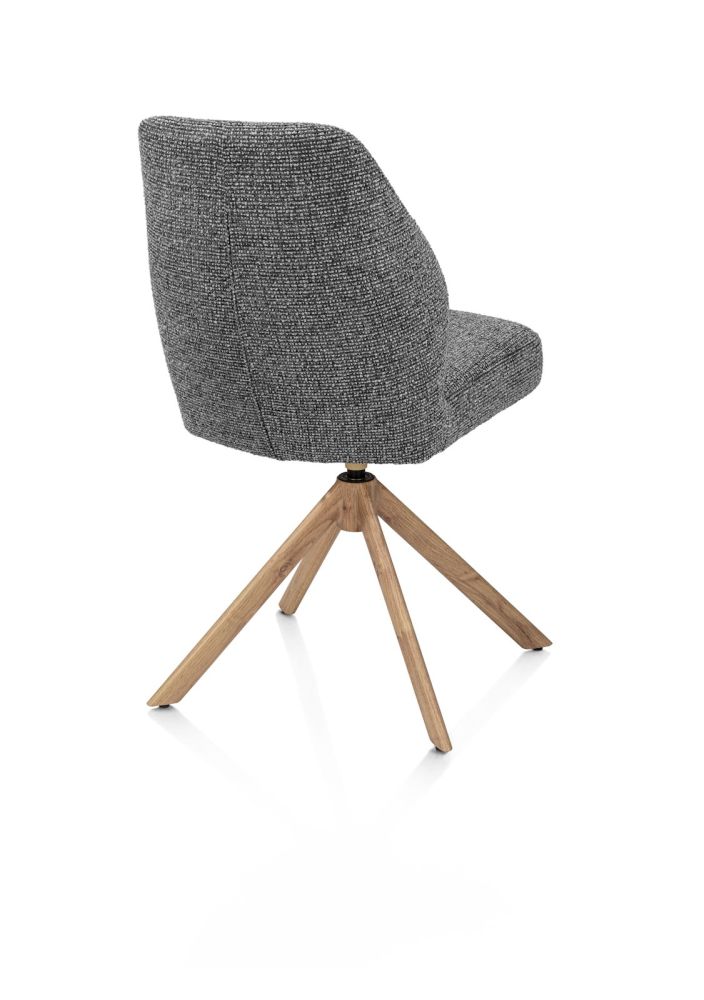 Baya, eetkamerstoel - draaibaar - naturel - pocketvering - stof Sevilla - Antraciet