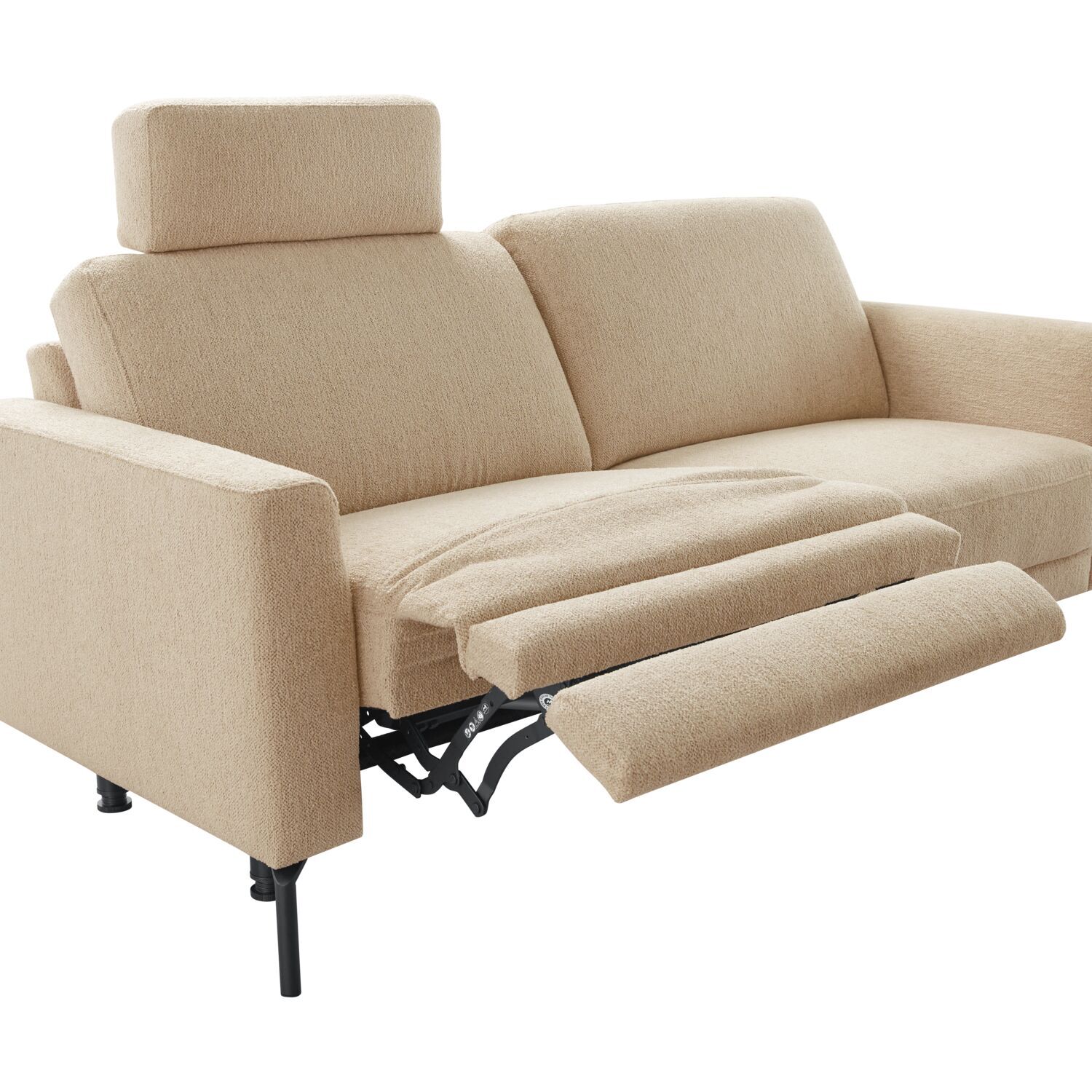 2,5 zitsbank Moscato koudschuim beige relaxfunctie links