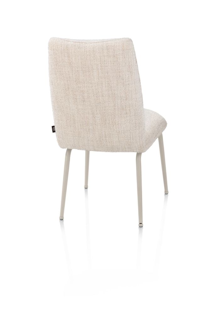 Bovina, eetkamerstoel - stof Luton + nosag - frame crème - Creme