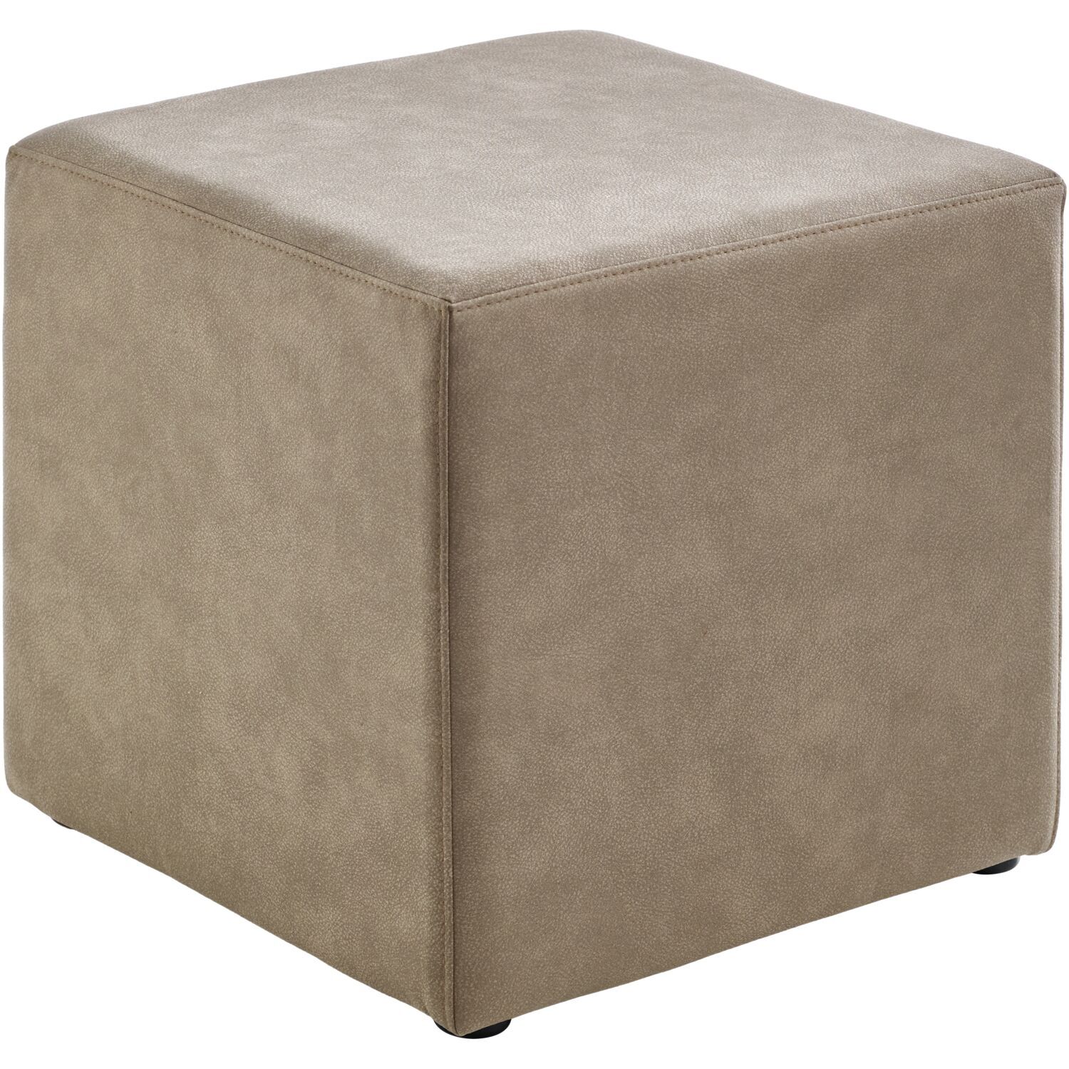 Poef Roby 45x45 cm microvezel taupe vierkant