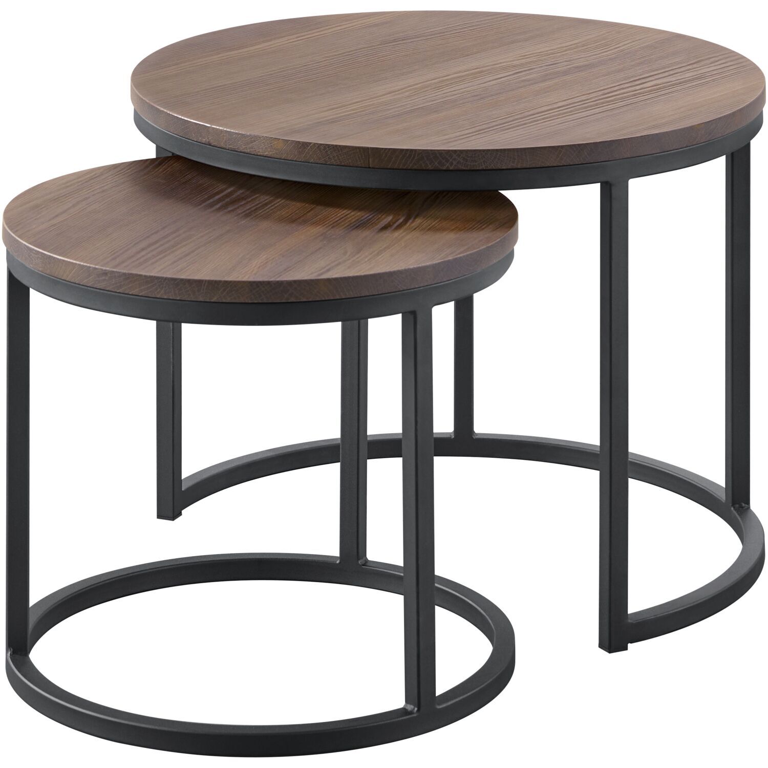 Bijzettafelset Budrio donkerbruin 45 en 60 cm rond