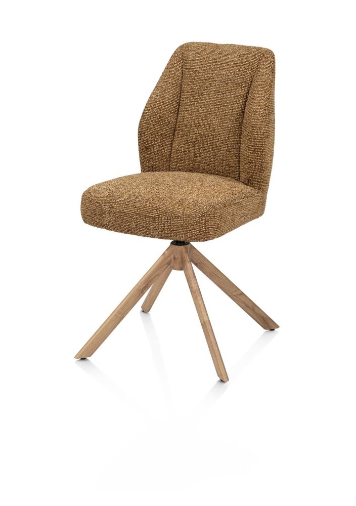 Baya, eetkamerstoel - draaibaar - naturel - pocketvering - stof Sevilla - Okergeel